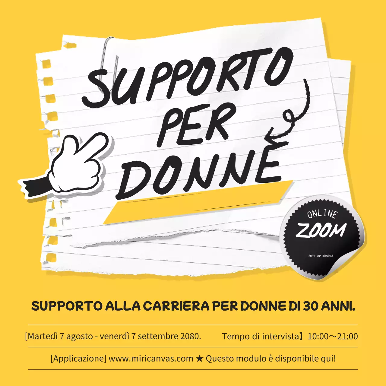 Giallo e bianco semplice carriera delle donne consulenza gratuita pubblicità