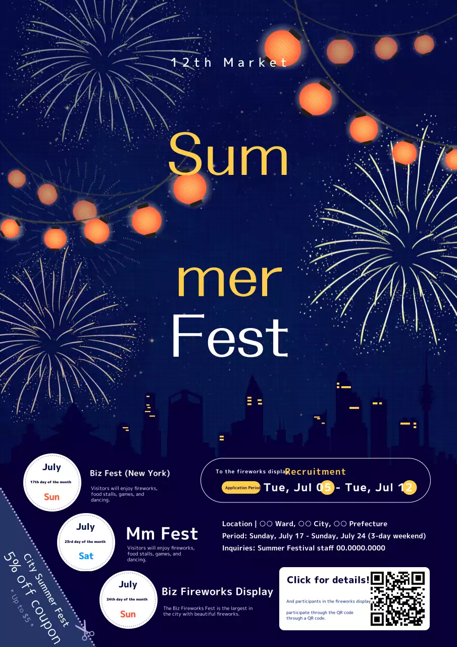 Poster sự kiện mùa hè Navy Vintage