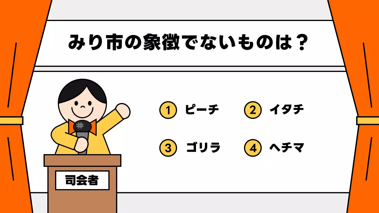 オレンジ ポップ クイズ ポスター プレゼンテーション