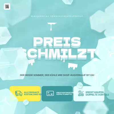 Mint und Gelb für eine trendige Sommer-Shopping-Anzeige