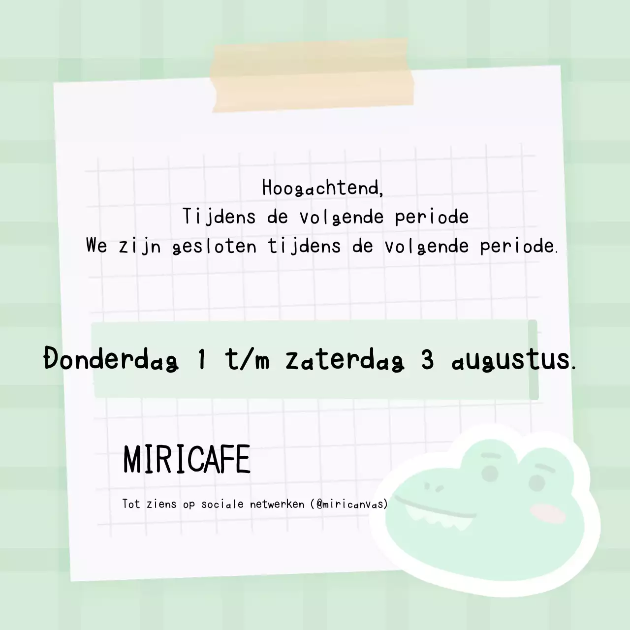 Leuk vakantienieuws in het groen