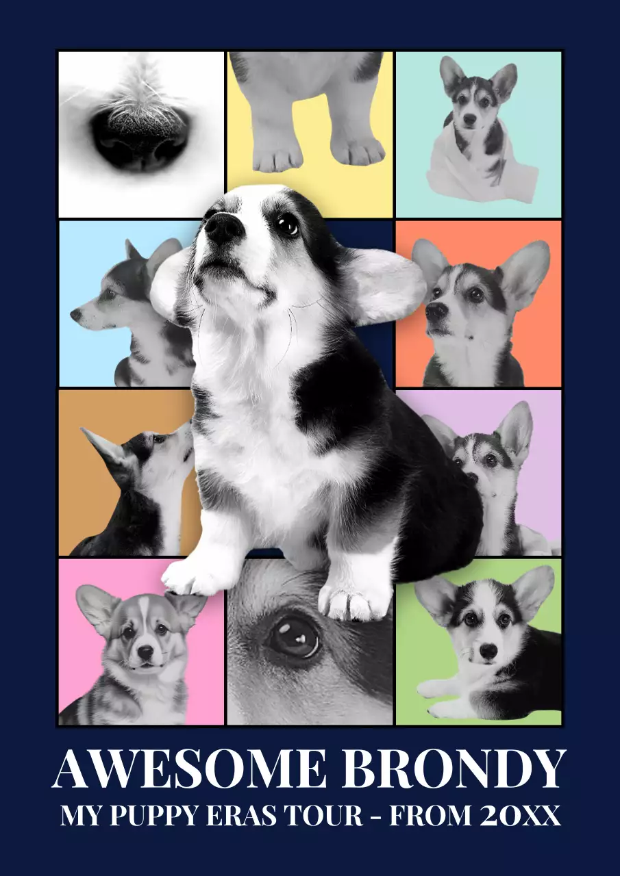 Colorful Retro Puppy Poster