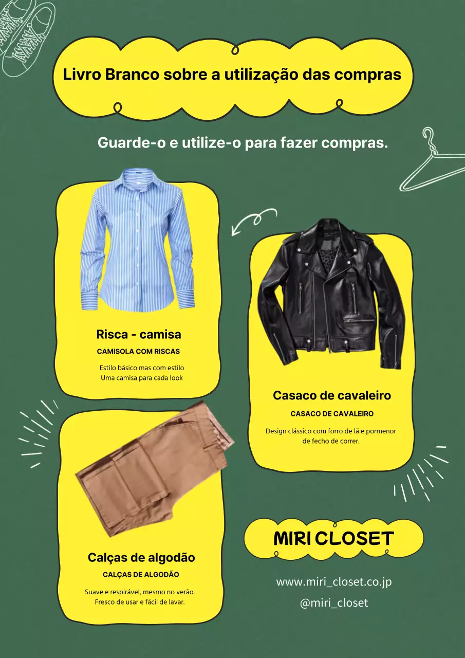 Publicidade de vestuário de centro comercial amarelo e verde na moda