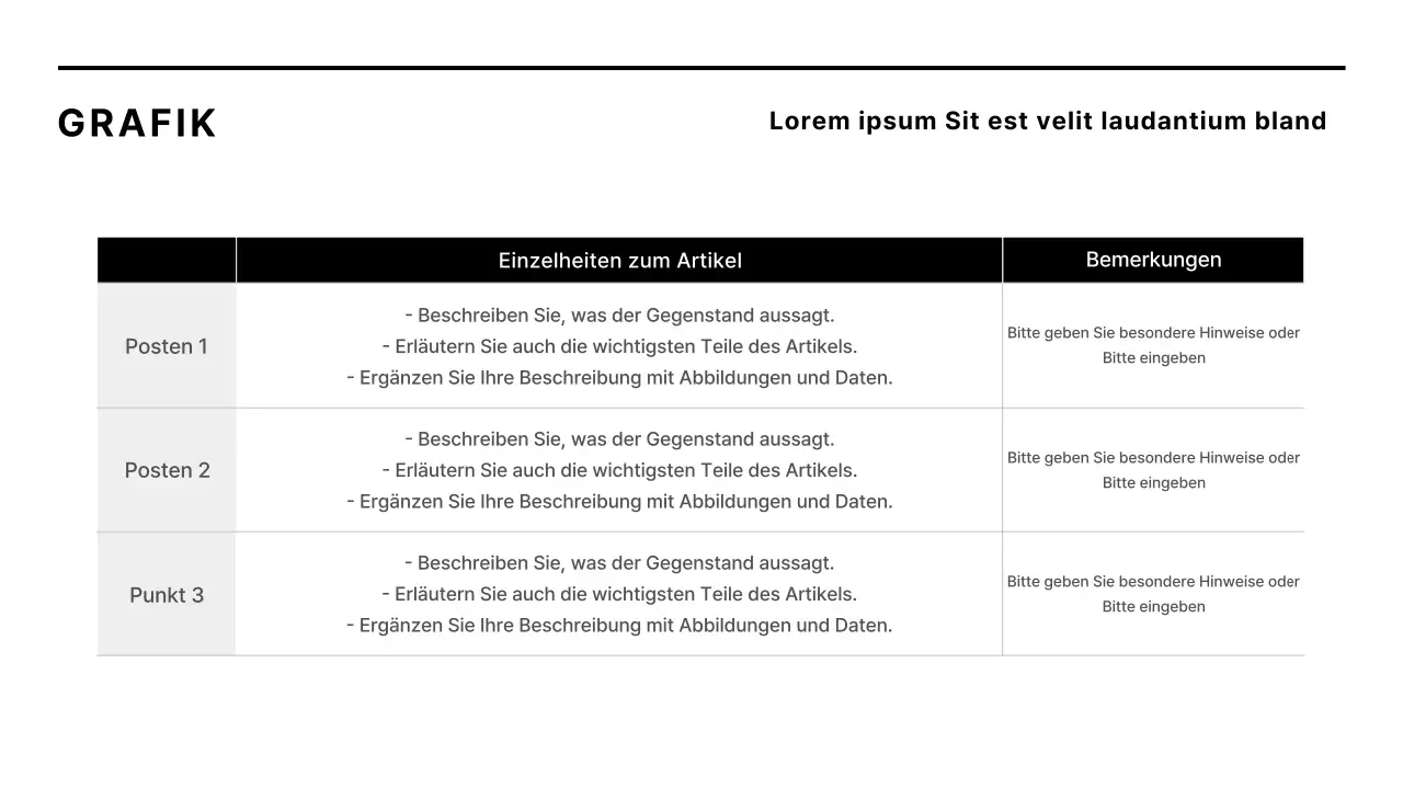 Minimalistischer Unternehmensbericht in Schwarz und Weiß