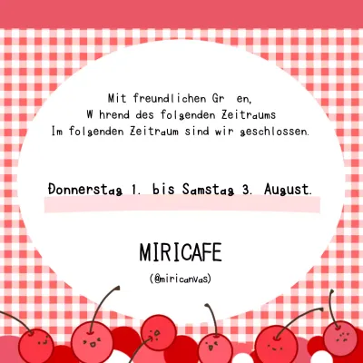 Niedliche Urlaubsnachrichten in Rot