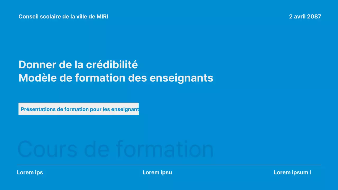 Un programme de formation simple en bleu et gris