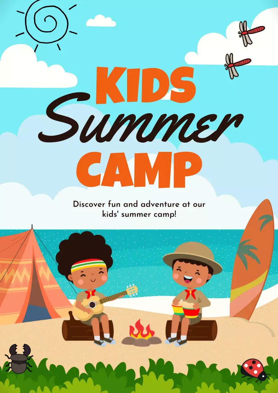 Orange Playful Summer Camp Advertisement Poster