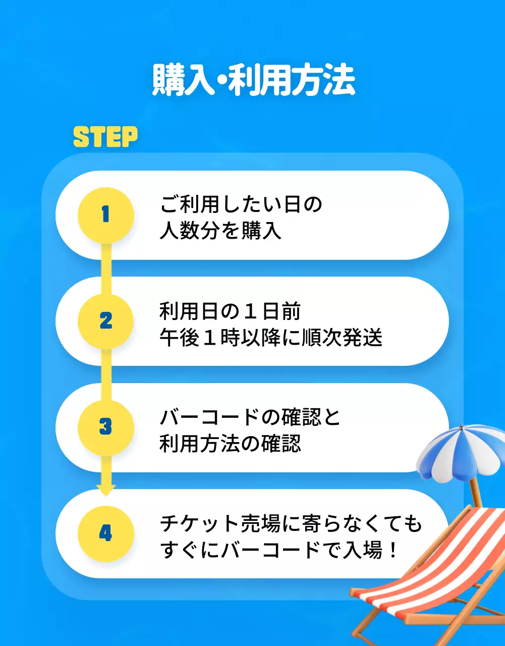 青 ポップ レジャー チラシ 詳細ページ