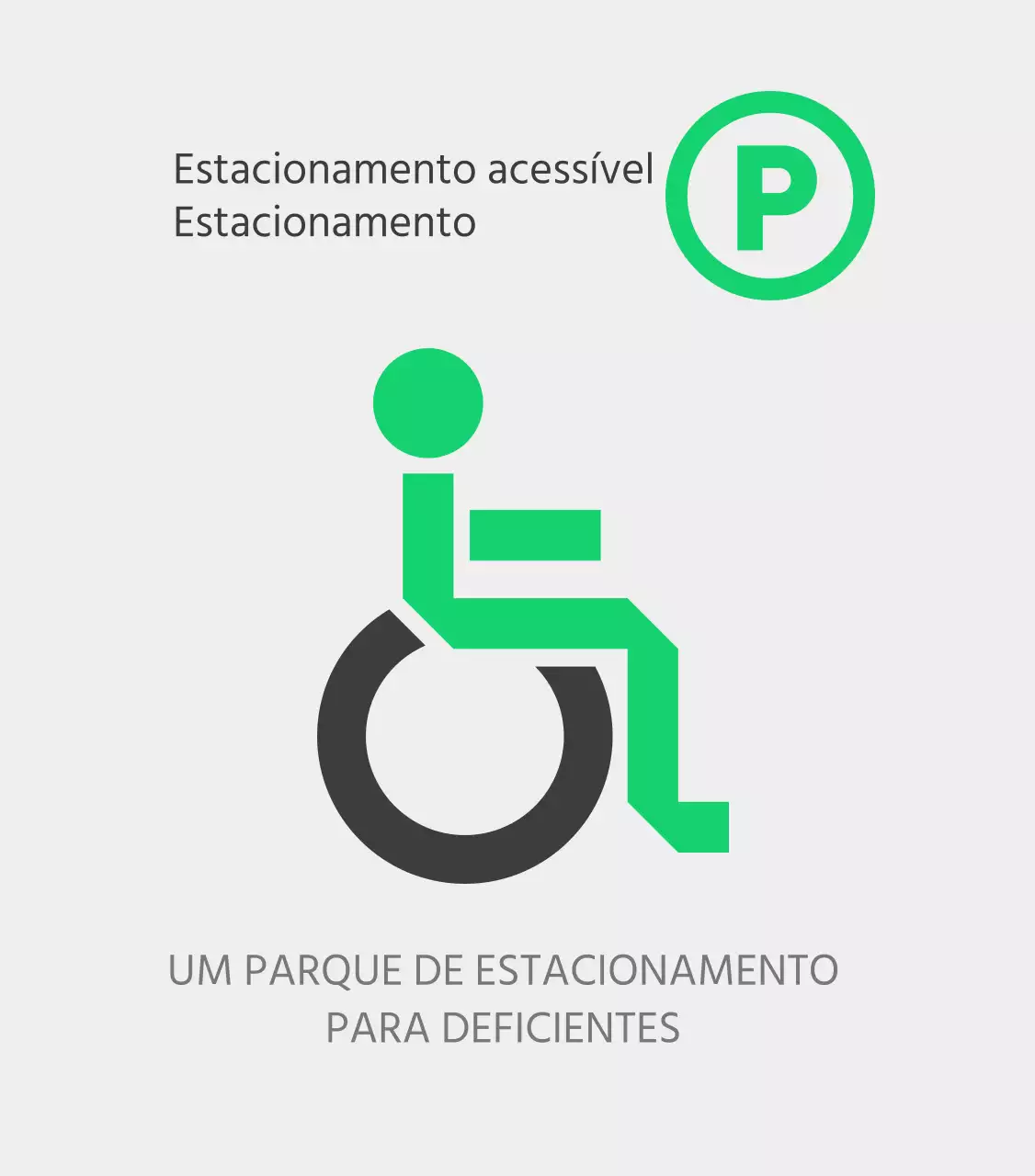 Lugares de estacionamento verdes e acessíveis