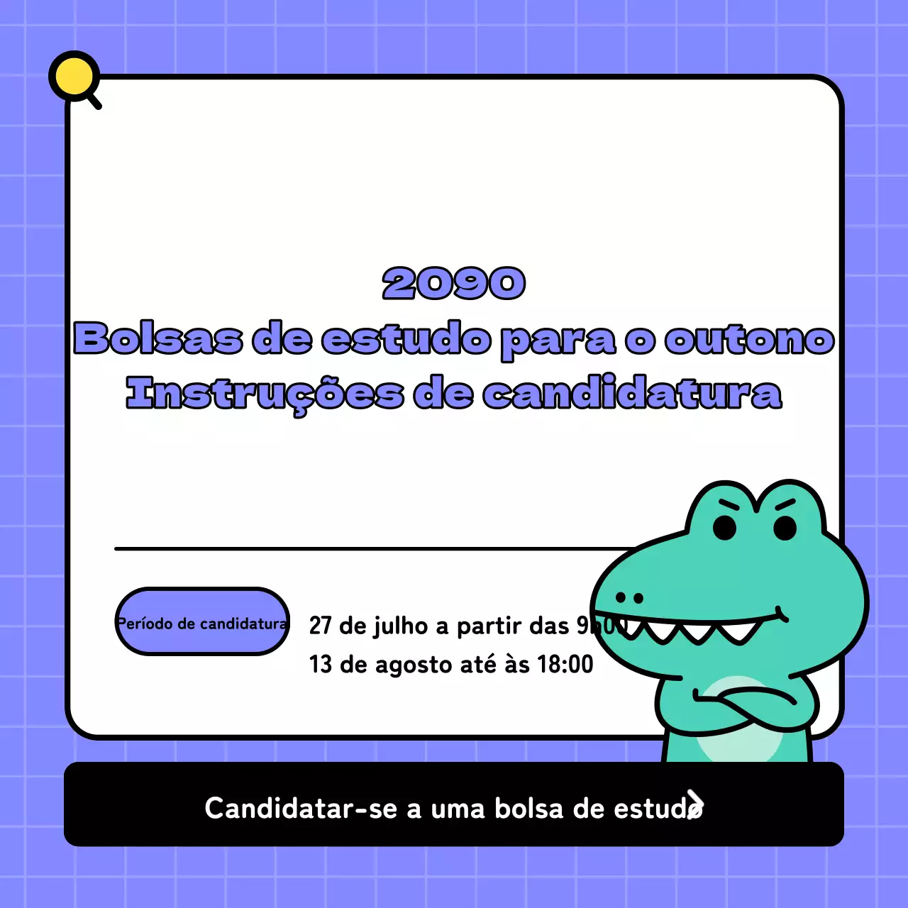 Promover uma candidatura a uma bolsa de estudo em verde e roxo