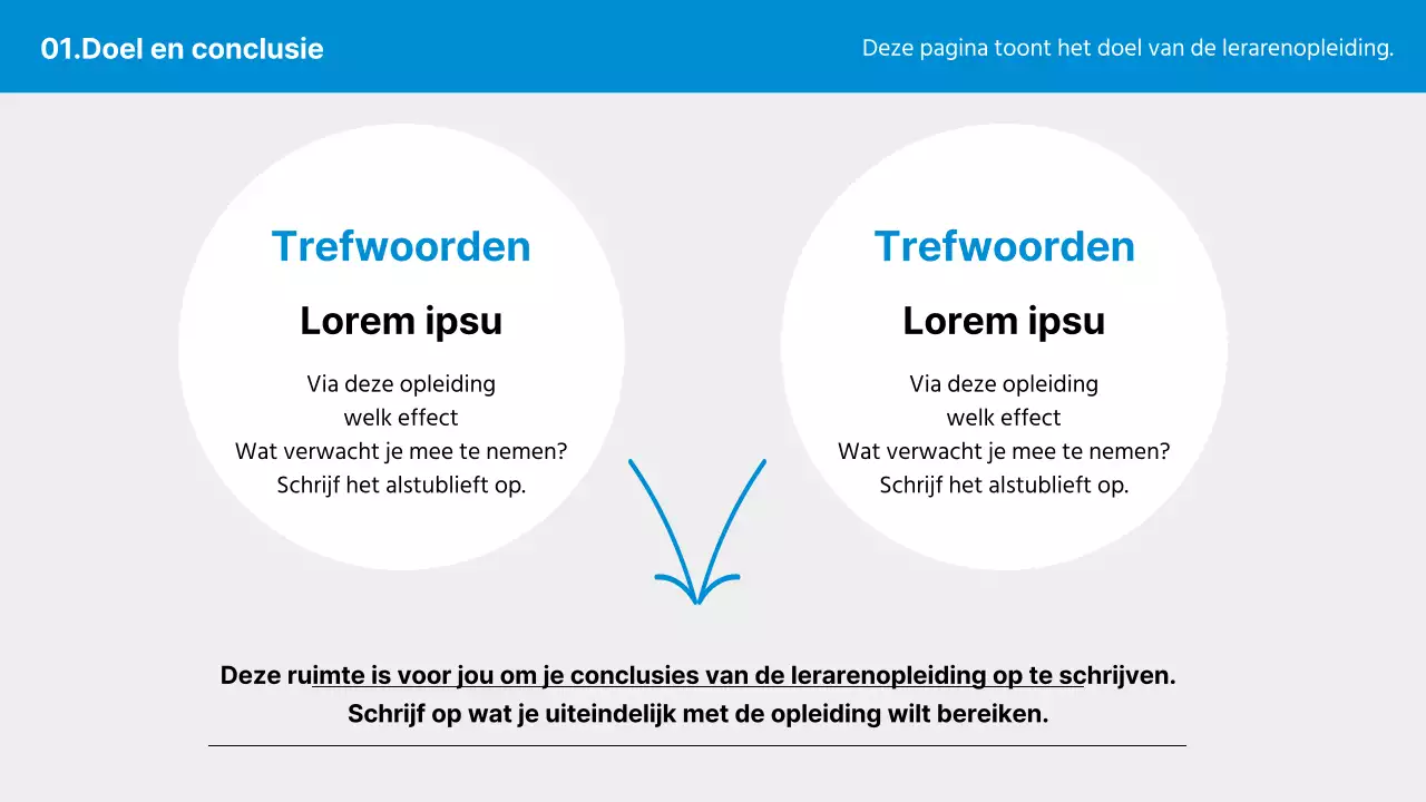 Een eenvoudige syllabus voor een blauw en grijs trainingsprogramma