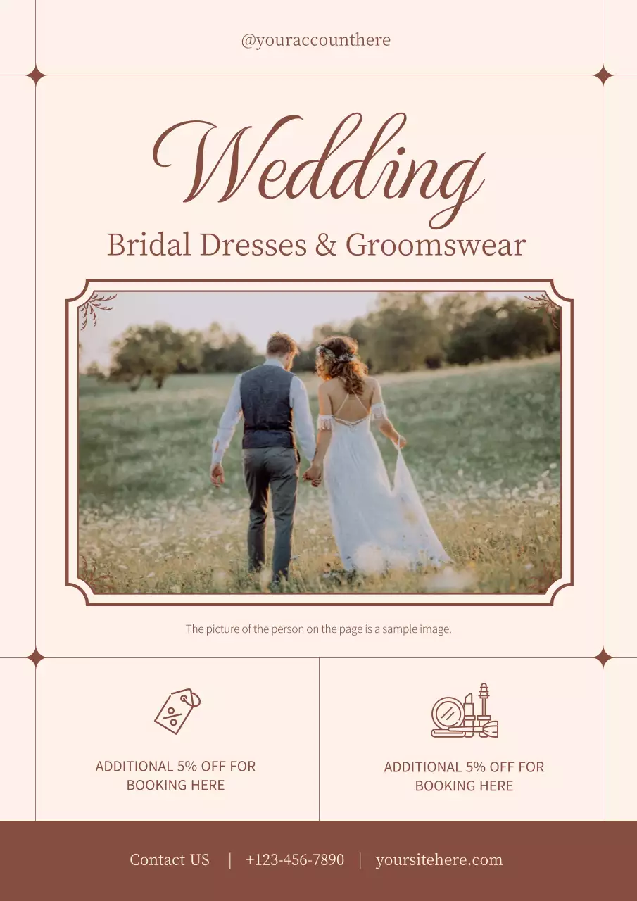 Beige Elegant Wedding Promotion Poster