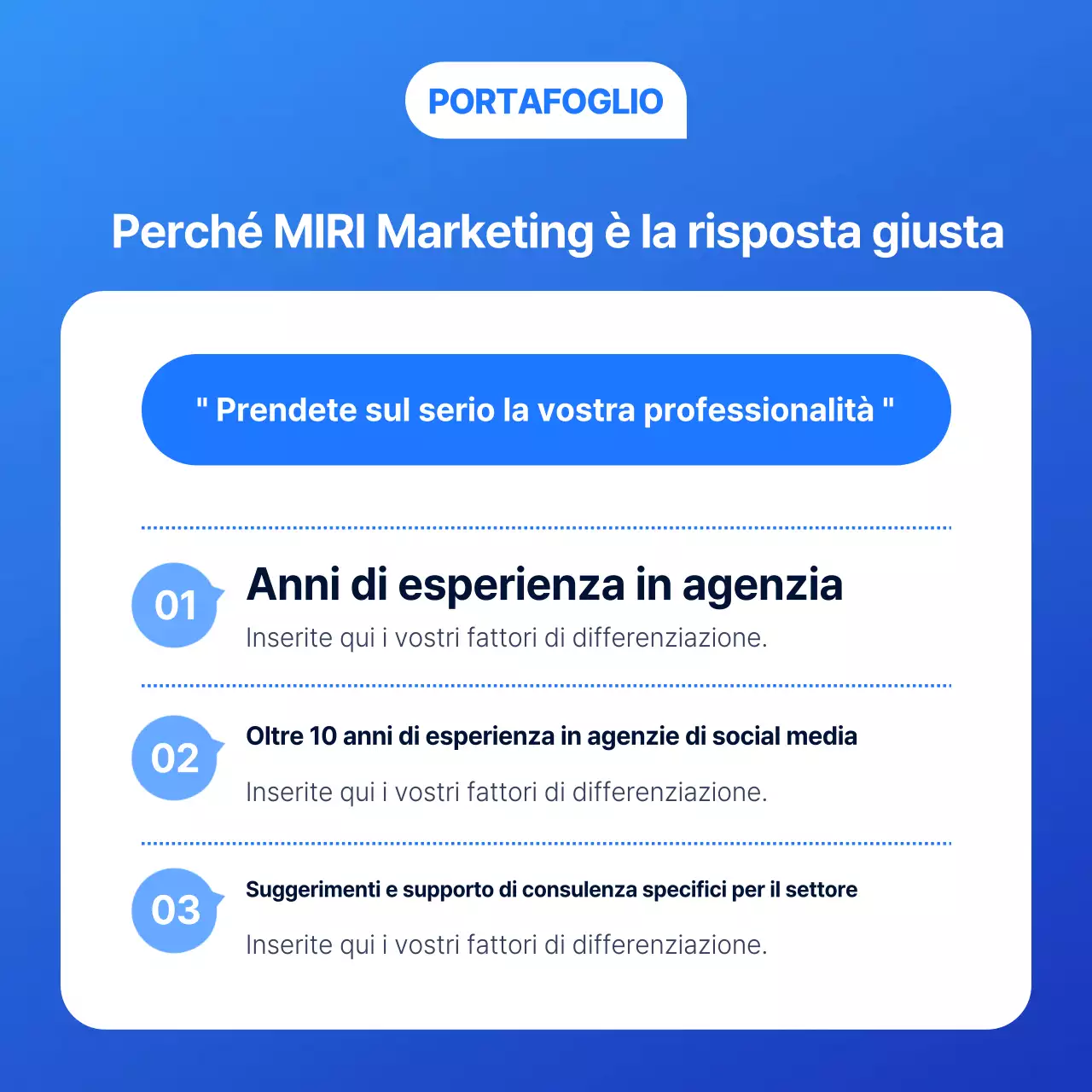 Semplice annuncio di marketing di un'agenzia di social media in blu