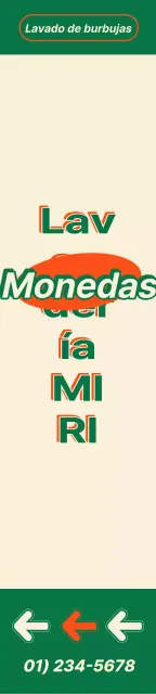 Cartel de lavandería de monedas en estilo vintage americano