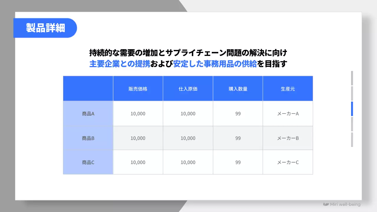 青 シンプル 企画書 提案書 プレゼンテーション