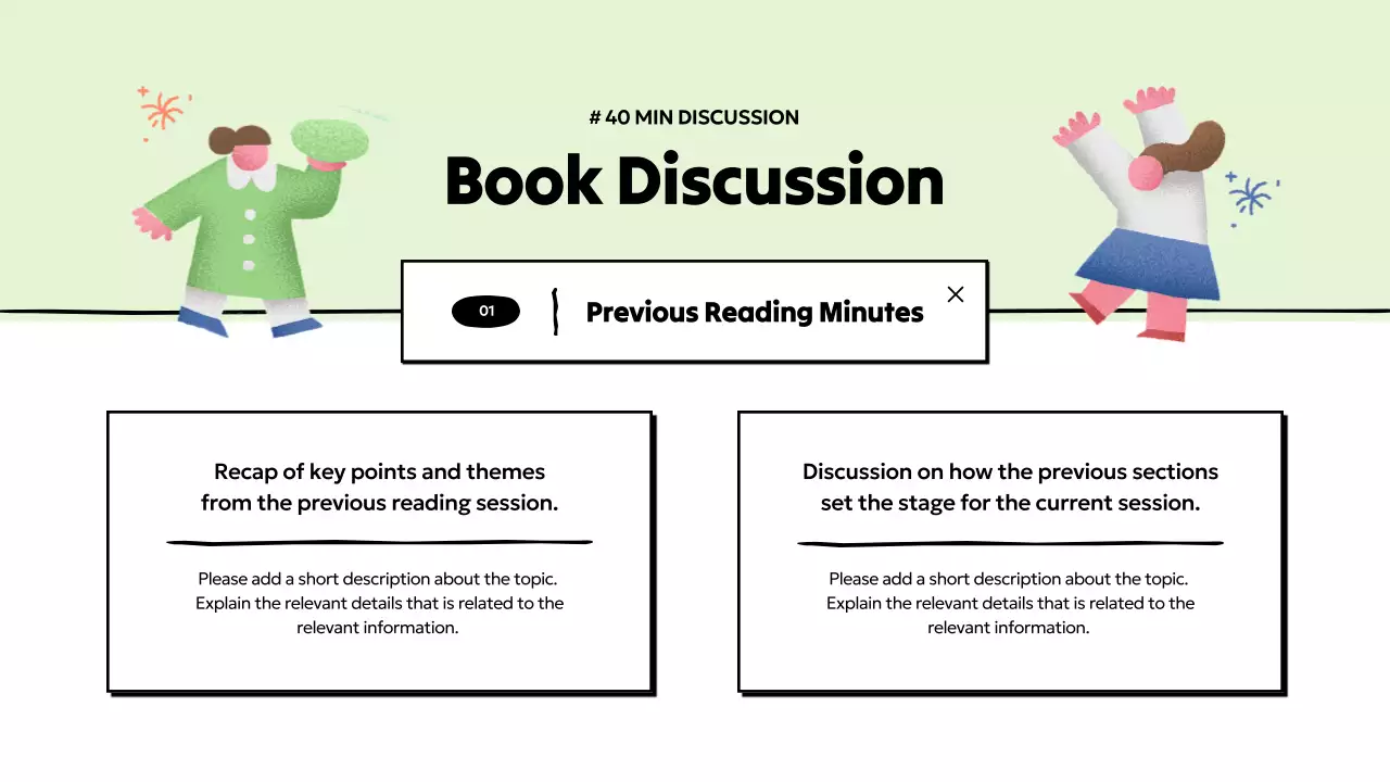 Colorful Minimal Reading Agenda Presentation