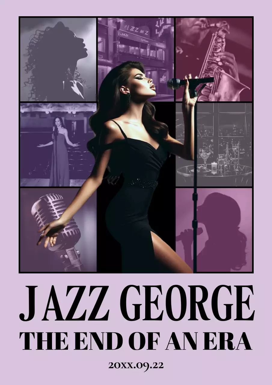 Purple Vintage Jazz Event Poster