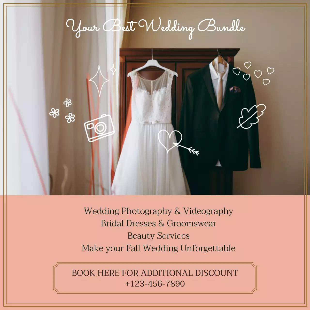 Beige Elegant Wedding Promotion Social Media Post