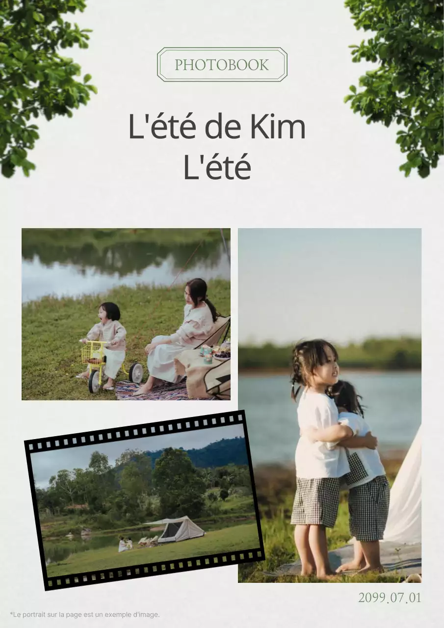 Couverture d'album de style naturel en blanc et vert