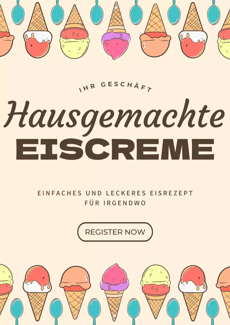 grau und braun vintage hausgemachte Eiscreme Werbung