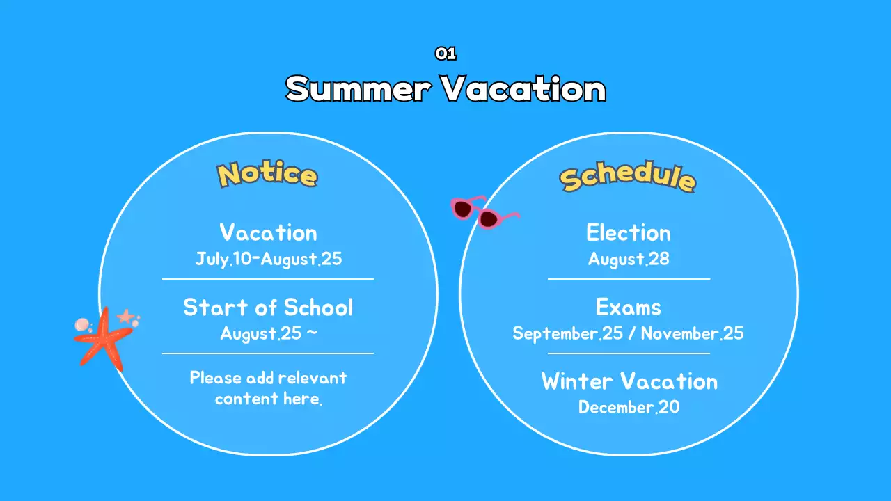 Blue Playful Vacation Announcement Presentation