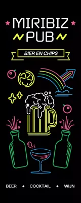 Een pub vol neonreclame