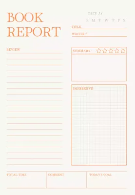 Buku catatan laporan berwarna oranye dan krem