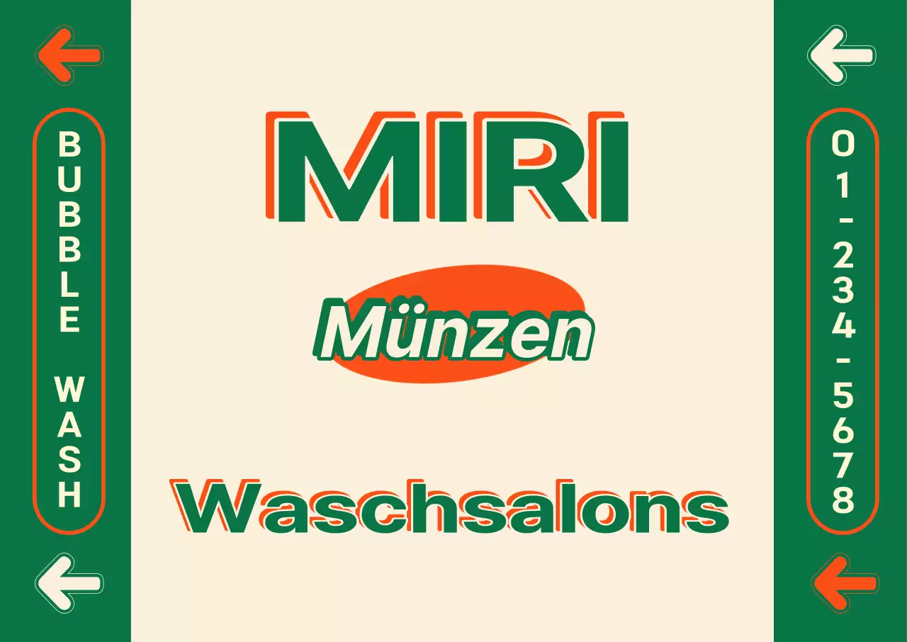 American Vintage Style Münzwäscherei Horizontal Poster