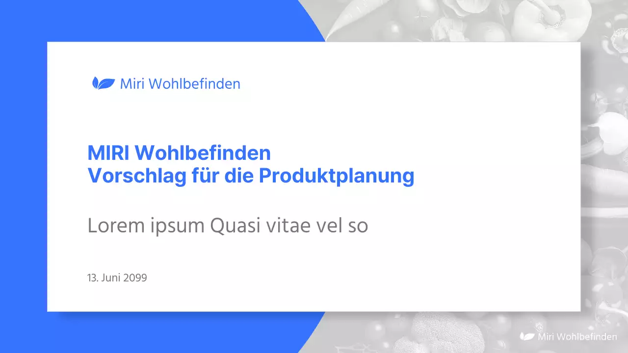 Einfacher Wellness-Produktvorschlag in Blau und Hellblau