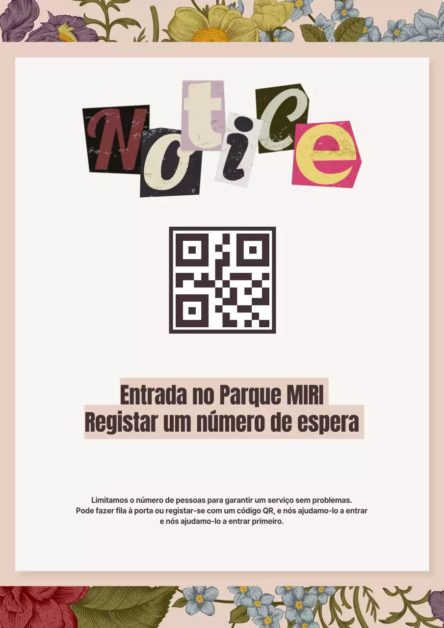 Informações sobre o código QR para a fila de entrada oriental em bege e marfim