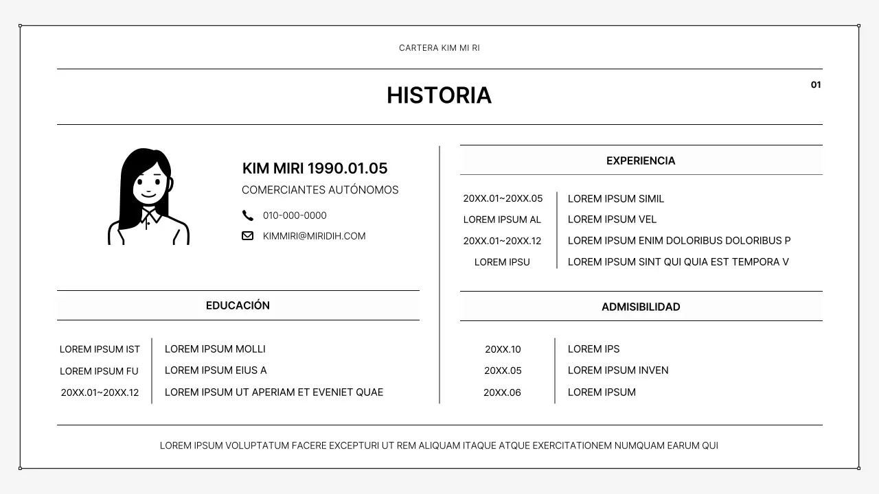 Una sencilla cartera imprimible en blanco y negro