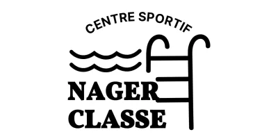 Créez un logo de piscine en plein air avec une illustration de vagues.