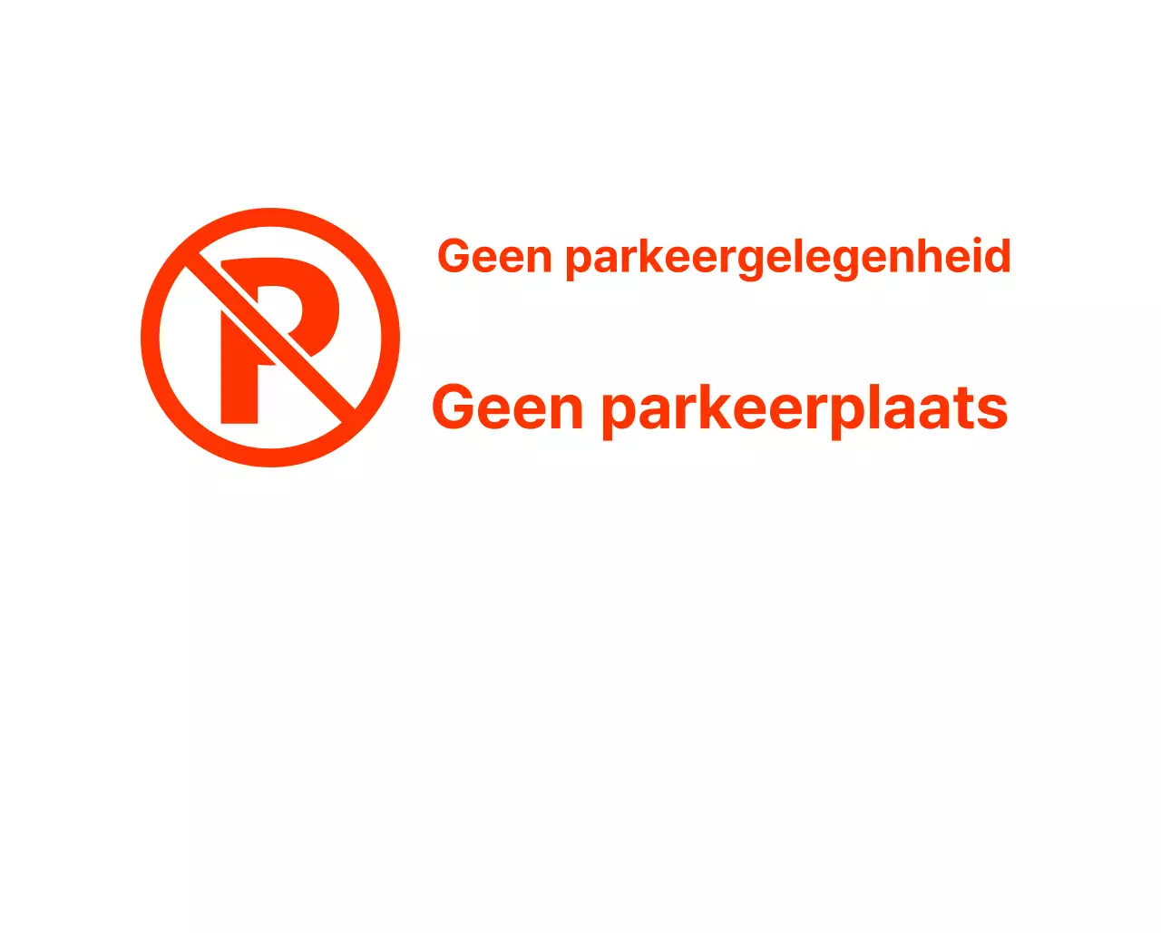 Geen parkeerborden bij een modern, hip café