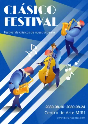 Promocione la clásica fiesta municipal con un toque de azul y blanco