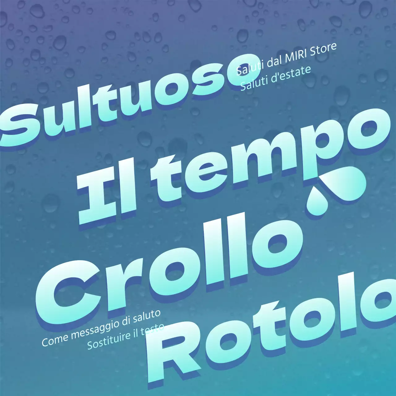 Un semplice post di saluti estivi in blu e azzurro