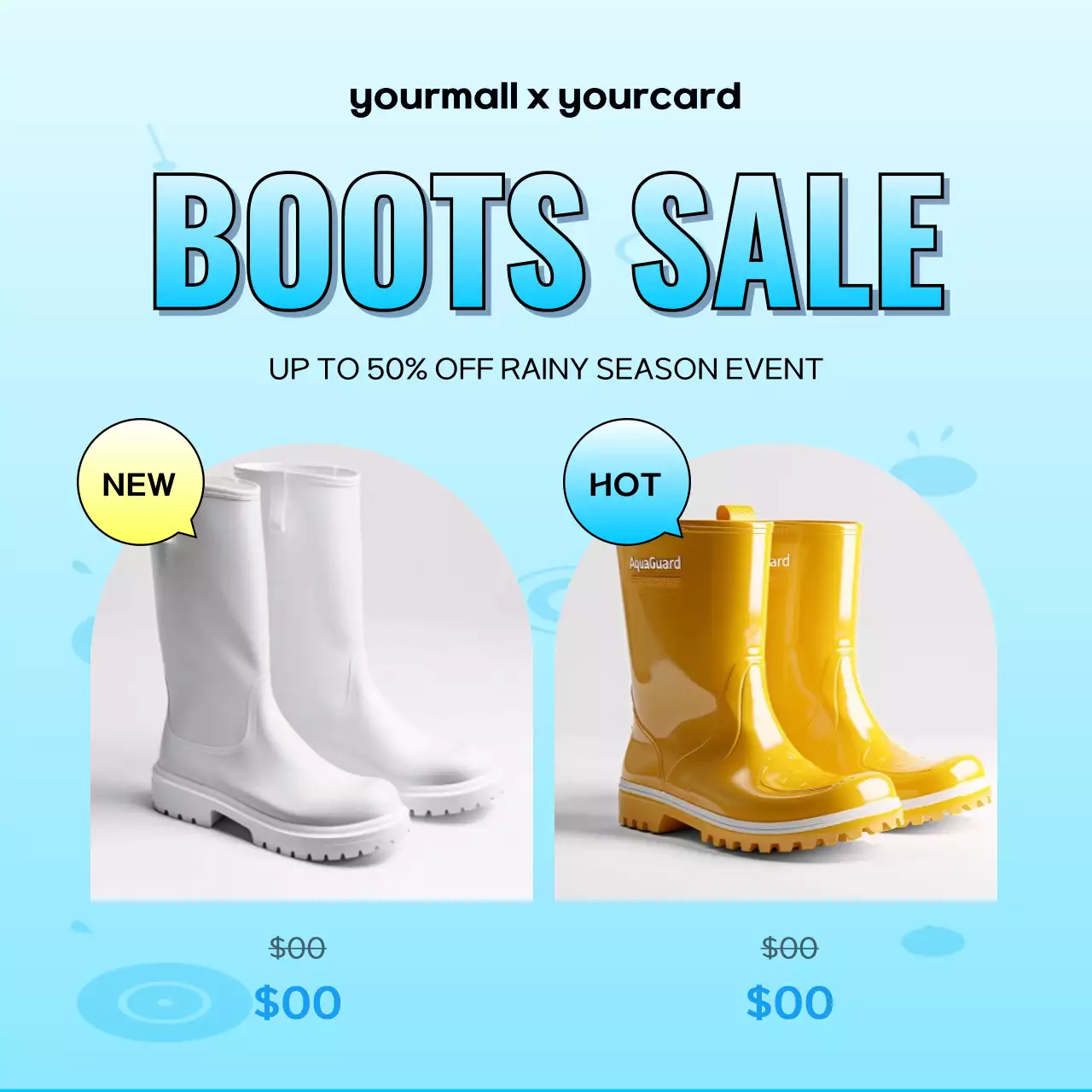 Blue Trendy Boots Promotion Social Media Post