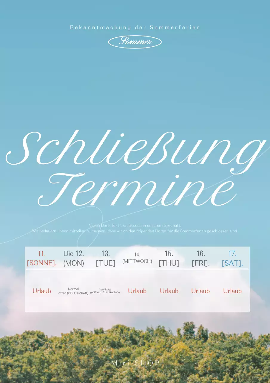 Emotionale und einfache Konzept Urlaub Brief in blau