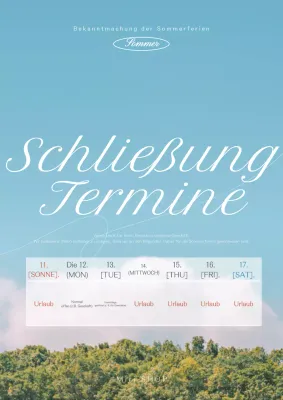 Emotionale und einfache Konzept Urlaub Brief in blau