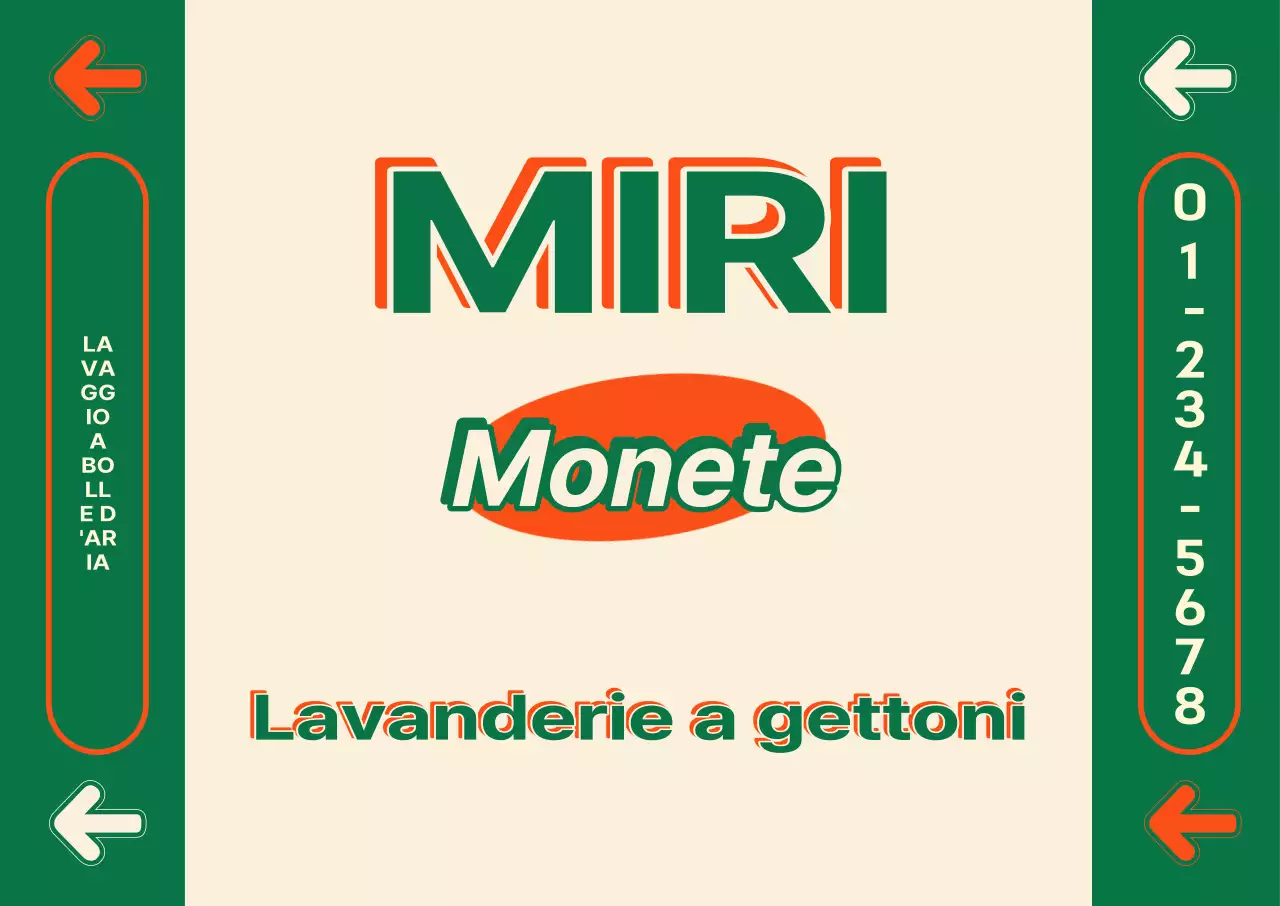 Poster orizzontale della lavanderia a gettoni in stile vintage americano