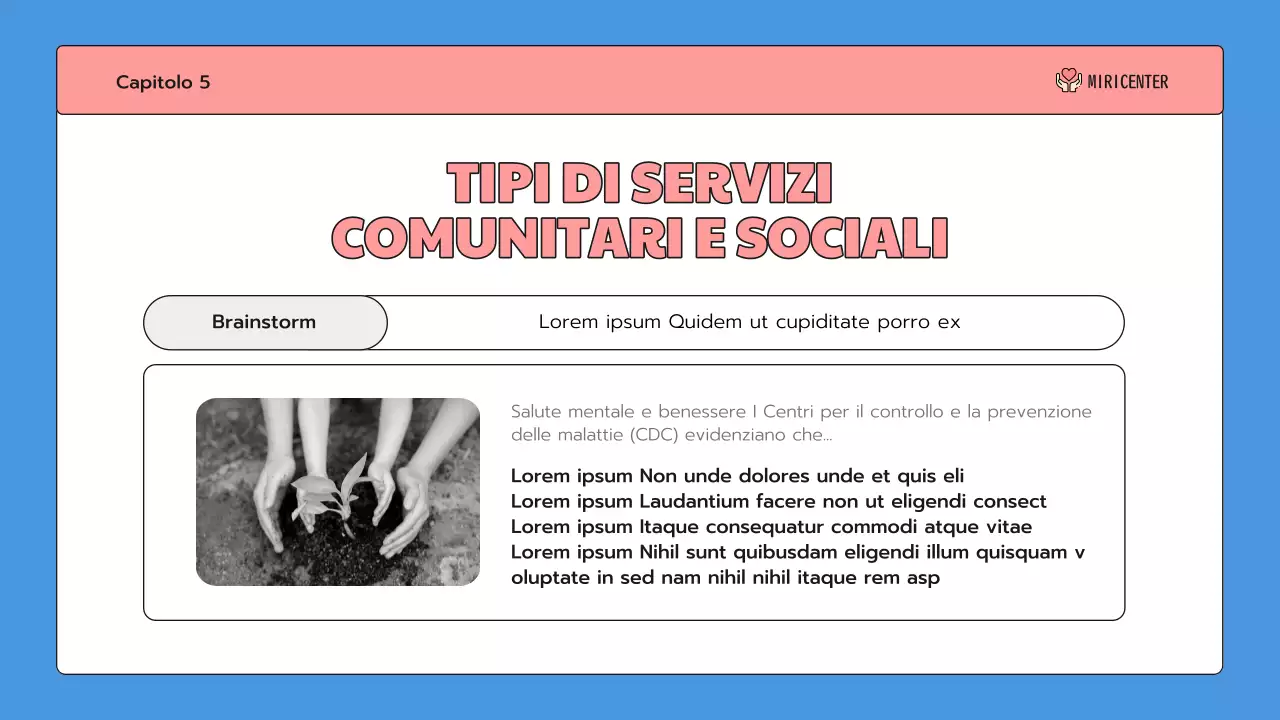 Una simpatica introduzione al servizio comunitario in blu e rosa