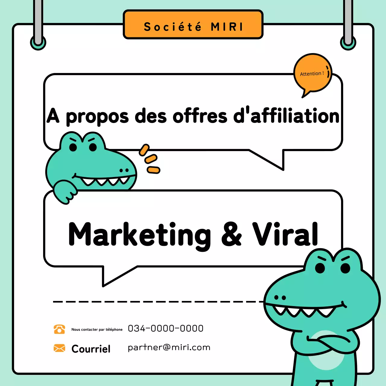 Promouvoir les demandes d'affiliation dans des couleurs orange et menthe très tendance