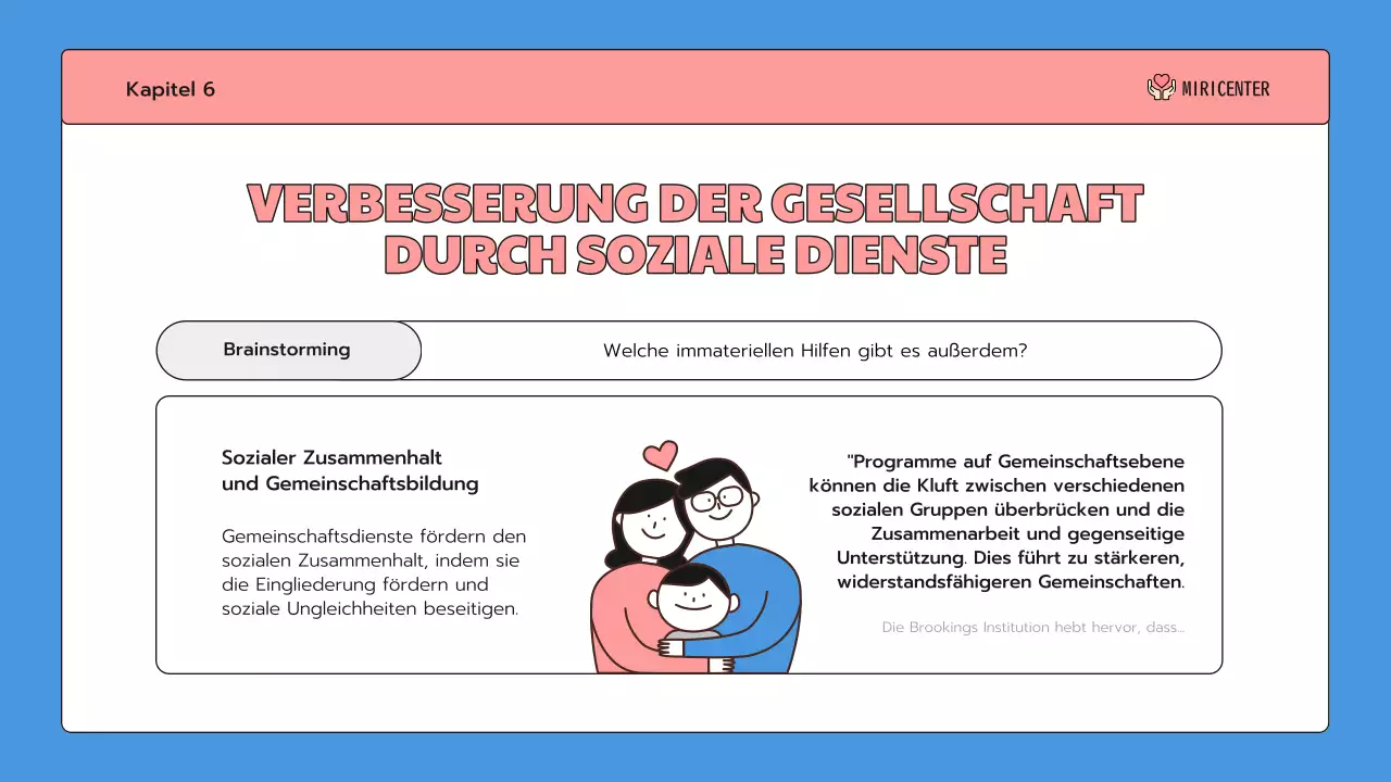 Eine niedliche blaue und rosafarbene Einführung in den Zivildienst