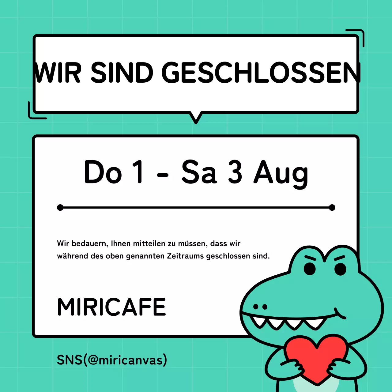 Niedliche Urlaubsnachrichten in Grün