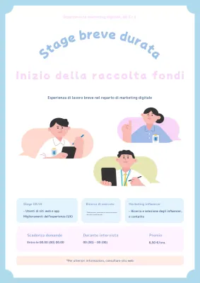 Adorabili opportunità di stage a breve termine in azzurro e rosa.