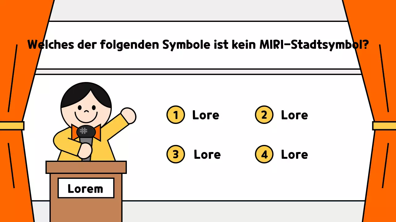 Werben Sie für ein süßes orangefarbenes Quiz