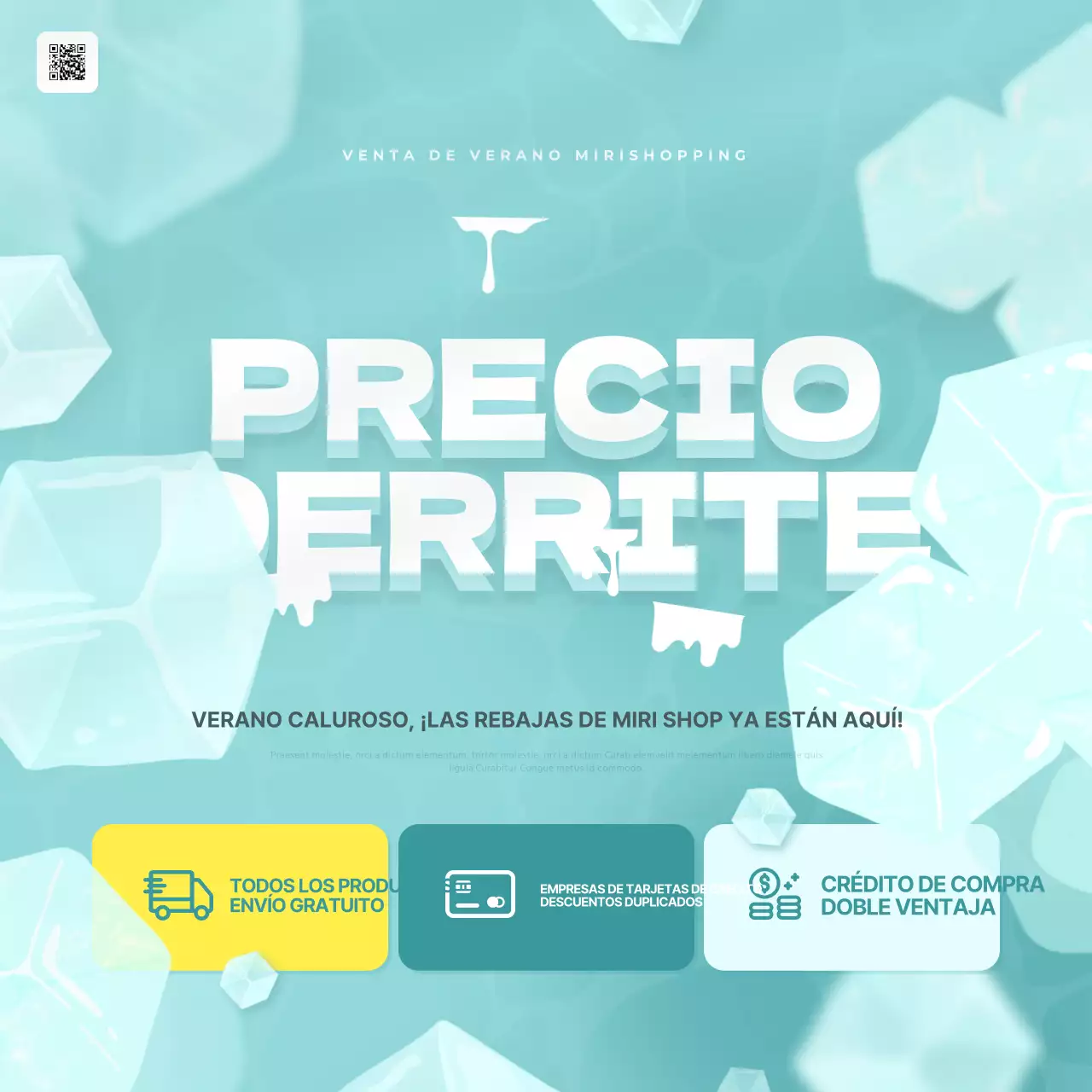 Menta y amarillo para un moderno anuncio de compras de verano