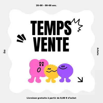 Annonces de vente de temps gris et rose kitsch.