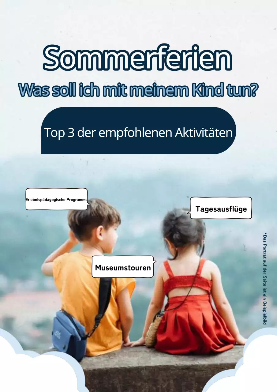 Einfache Sommeraktivitäten in Hellblau und Weiß