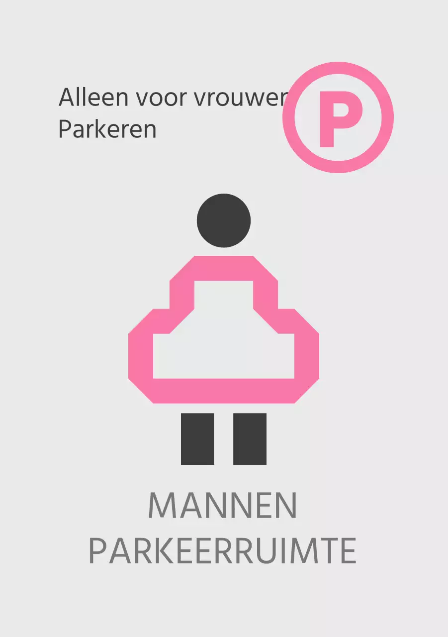 Roze parkeerplaatsen alleen voor vrouwen