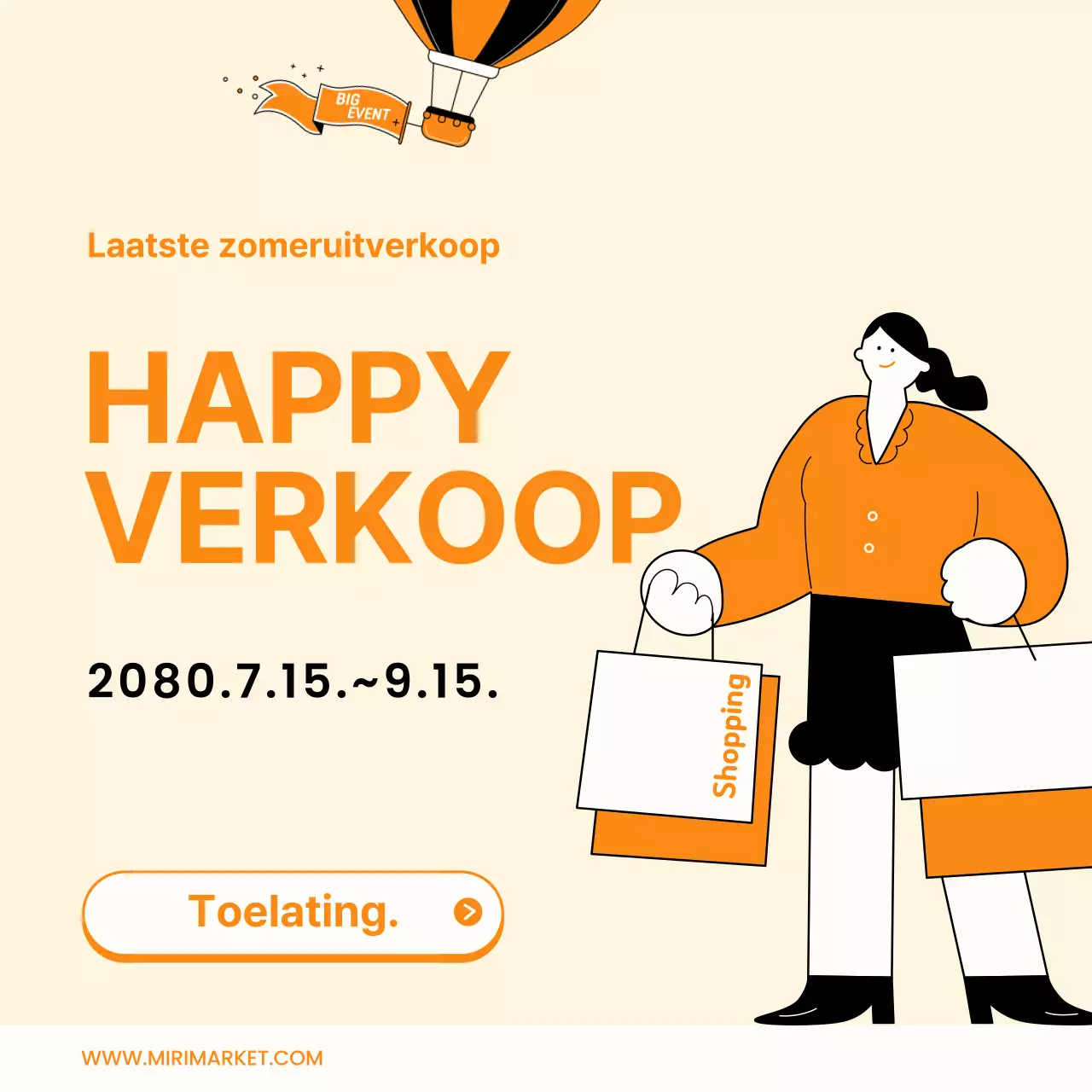 Leuke oranje en gele kortingsadvertenties.